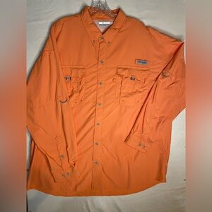 Columbia Vibrant Orange Button-Up Shirt